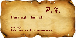 Parragh Henrik névjegykártya